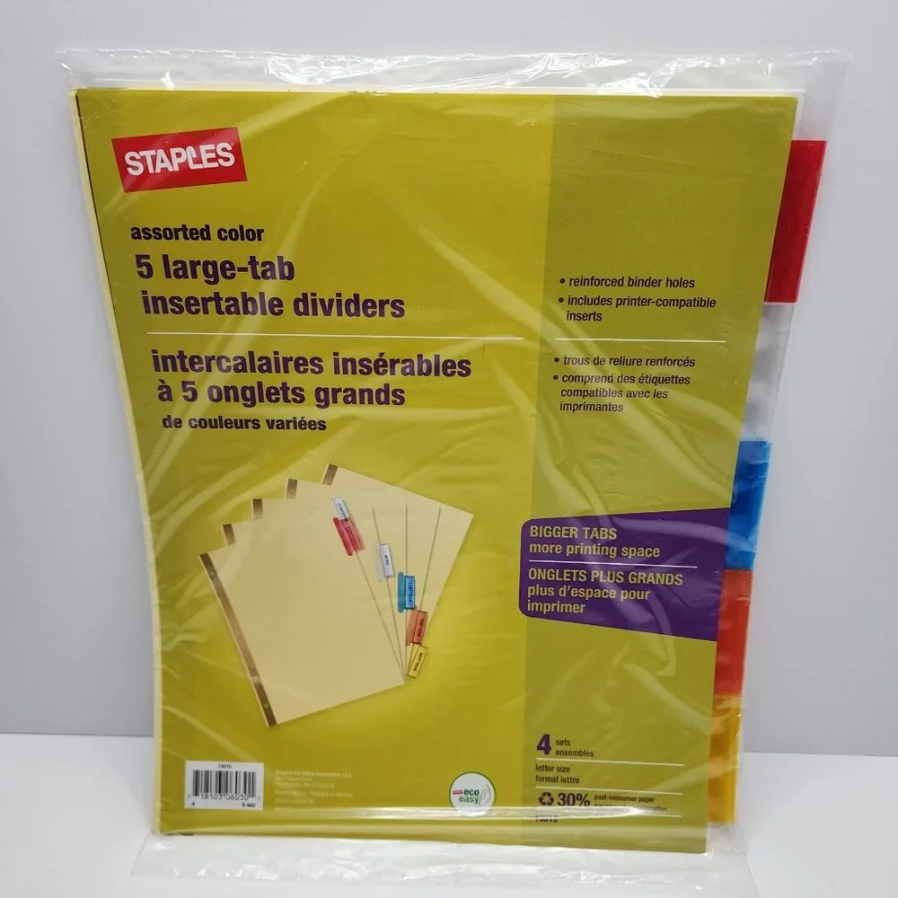 5 Tab Dividers and Pockets | Binder Organizers | NEW School Supplies
